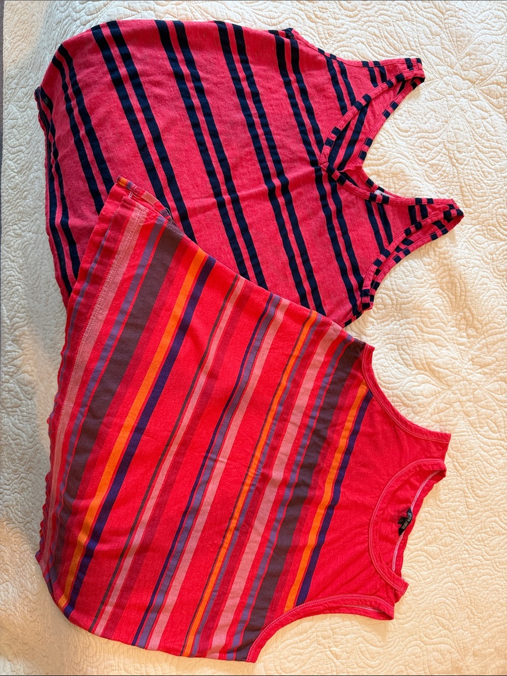 Michael Stars Red Striped Tank Tops with Navy Accents